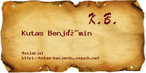 Kutas Benjámin névjegykártya